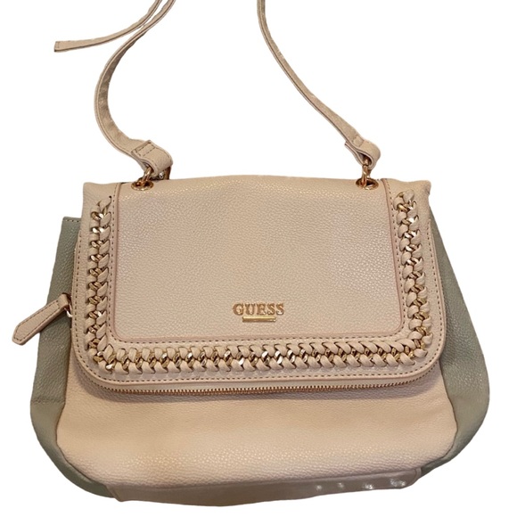 Guess - Soft Pink/Beige Purse with Rose Gold Hardware - Picture 1 of 8